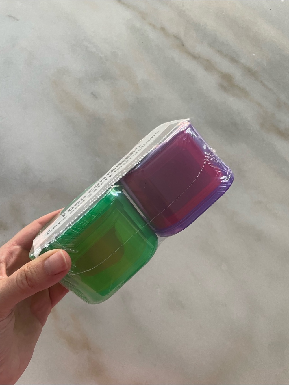 Beachbody Green and Purple Stackable Food Storage Containers
